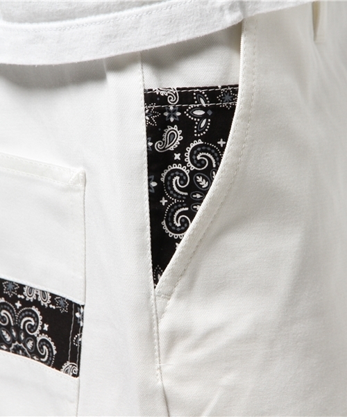 DOUBLE STEAL（ダブルスティール）の「Parts Paisley ハーフパンツ（その他パンツ・メンズ・ホワイト/ブラック・LARGE/X-LARGE/MEDIUM）」の15枚目の写真
