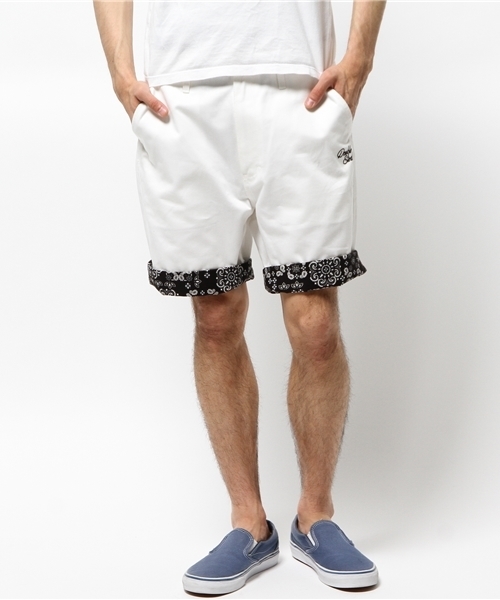 DOUBLE STEAL（ダブルスティール）の「Parts Paisley ハーフパンツ（その他パンツ・メンズ・ホワイト/ブラック・LARGE/X-LARGE/MEDIUM）」の5枚目の写真