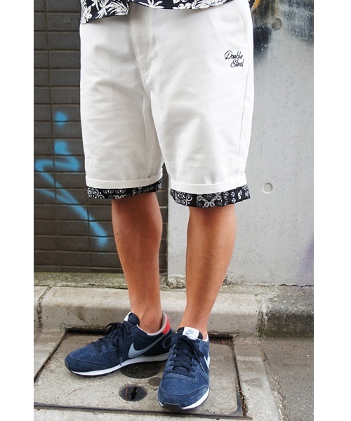 DOUBLE STEAL（ダブルスティール）の「Parts Paisley ハーフパンツ（その他パンツ・メンズ・ホワイト/ブラック・LARGE/X-LARGE/MEDIUM）」の9枚目の写真