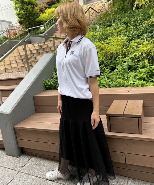 marie claire bis(マリクレール ビス)の「【別注 WEB限定】【marie claire bis/マリ・クレール ビス】ポロシャツ 半袖 汗染み防止 ボタンダウン 衿ライン 刺繍ロゴ(ポロシャツ・レディース・ブラック/ホワイト/ネイビー・M/L/LL/3L)」の7枚目の写真