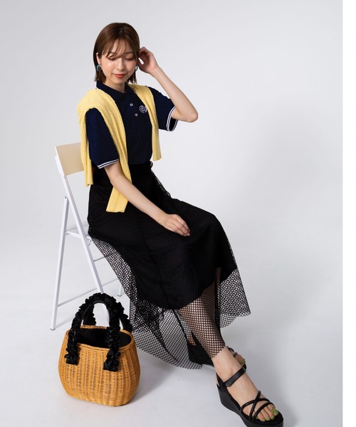 marie claire bis(マリクレール ビス)の「【別注 WEB限定】【marie claire bis/マリ・クレール ビス】ポロシャツ 半袖 汗染み防止 ボタンダウン 衿ライン 刺繍ロゴ(ポロシャツ・レディース・ブラック/ホワイト/ネイビー・M/L/LL/3L)」の10枚目の写真