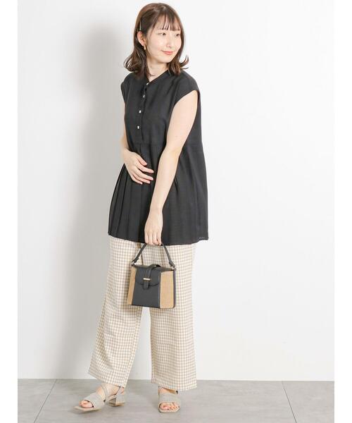 Te chichi TERRASSE（テチチテラス）の「プリーツ切替ブラウス（シャツ/ブラウス・レディース・グリーン/ブラック/オフホワイト・F）」の7枚目の写真