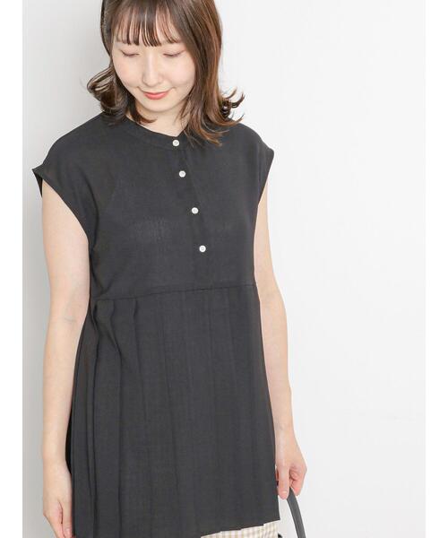 Te chichi TERRASSE（テチチテラス）の「プリーツ切替ブラウス（シャツ/ブラウス・レディース・グリーン/ブラック/オフホワイト・F）」の9枚目の写真