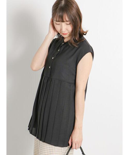 Te chichi TERRASSE（テチチテラス）の「プリーツ切替ブラウス（シャツ/ブラウス・レディース・グリーン/ブラック/オフホワイト・F）」の10枚目の写真