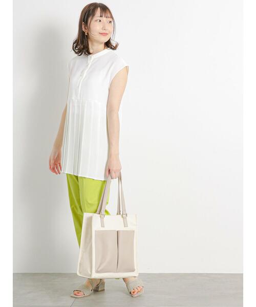 Te chichi TERRASSE（テチチテラス）の「プリーツ切替ブラウス（シャツ/ブラウス・レディース・グリーン/ブラック/オフホワイト・F）」の15枚目の写真