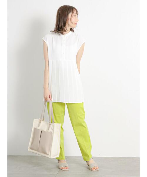 Te chichi TERRASSE（テチチテラス）の「プリーツ切替ブラウス（シャツ/ブラウス・レディース・グリーン/ブラック/オフホワイト・F）」の16枚目の写真