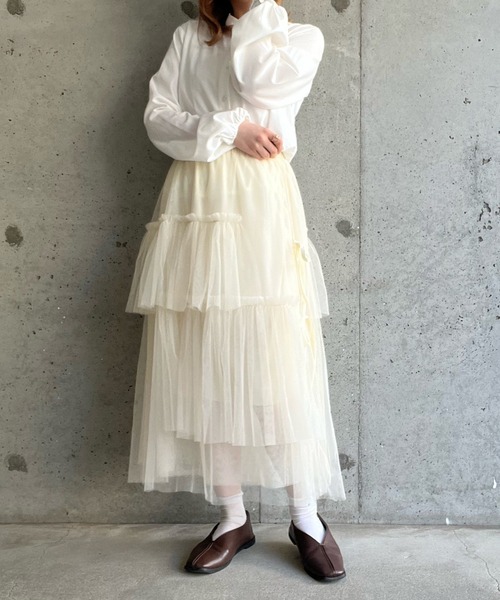 cuorequal(クオレコール)の「チュールティアードスカート(スカート・レディース・アイボリー/ブラック・SMALL/MEDIUM/LARGE/X-LARGE)」の17枚目の写真