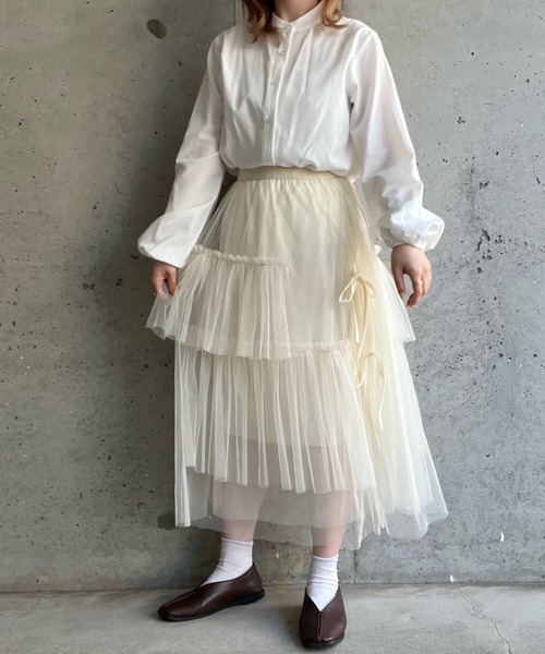 cuorequal(クオレコール)の「チュールティアードスカート(スカート・レディース・アイボリー/ブラック・SMALL/MEDIUM/LARGE/X-LARGE)」の18枚目の写真
