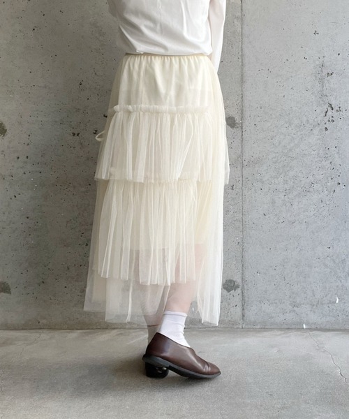 cuorequal(クオレコール)の「チュールティアードスカート(スカート・レディース・アイボリー/ブラック・SMALL/MEDIUM/LARGE/X-LARGE)」の20枚目の写真
