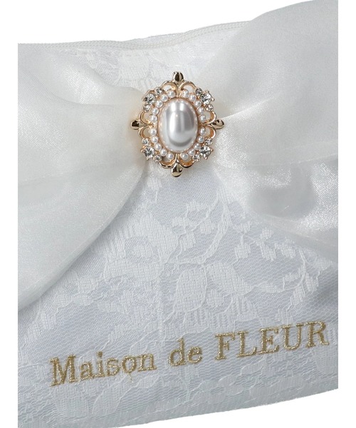 Maison de FLEUR パールレースオーガンジーリボンポーチ 量産型 Maison de FLEUR（メゾンドフルール）の「パールレース