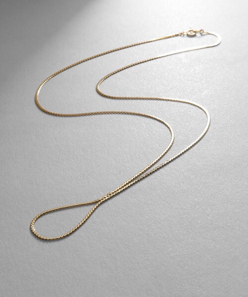 K10ベネチアンフラットチェーンドレープY字 ネックレス小(ネックレス)|COCOSHNIK(ココシュニック)