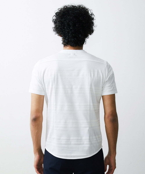 MICHEL KLEIN HOMME (ミッシェルクランオム)の「《日本製》ボーダークルーネック半袖カットソー(Tシャツ/カットソー・メンズ・ホワイト/パープル/ブラック・MEDIUM/LARGE/X-LARGE)」の11枚目の写真