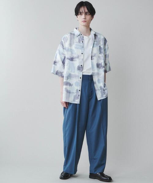 LUCY（ルーシー）の「LUCY/【セットアップ対応】TR ワイドストレートスラックス（スラックス・メンズ・ブラック/アイボリー/ブルー・MEDIUM/LARGE）」の6枚目の写真