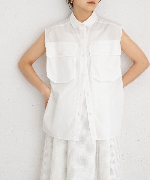 KBF（ケイビーエフ）の「BIGポケットディティールブラウス（シャツ/ブラウス・レディース・オレンジ/グリーン系その他/オフホワイト・ONE）」の12枚目の写真