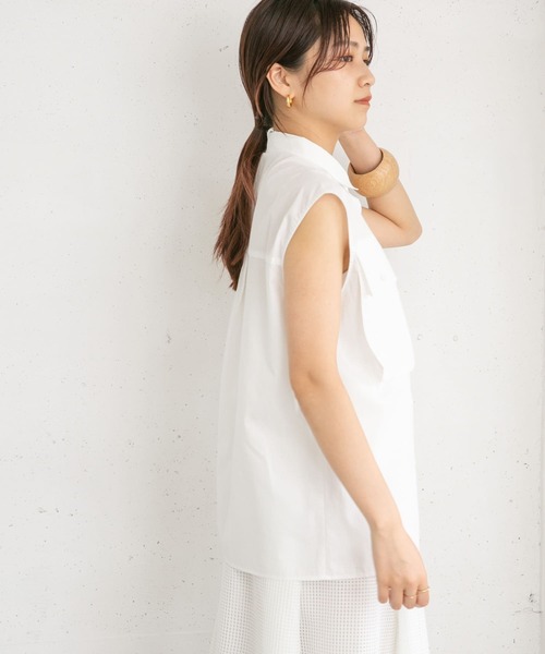 KBF（ケイビーエフ）の「BIGポケットディティールブラウス（シャツ/ブラウス・レディース・オレンジ/グリーン系その他/オフホワイト・ONE）」の14枚目の写真