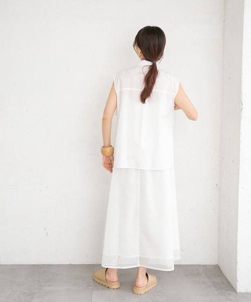 KBF（ケイビーエフ）の「BIGポケットディティールブラウス（シャツ/ブラウス・レディース・オレンジ/グリーン系その他/オフホワイト・ONE）」の18枚目の写真