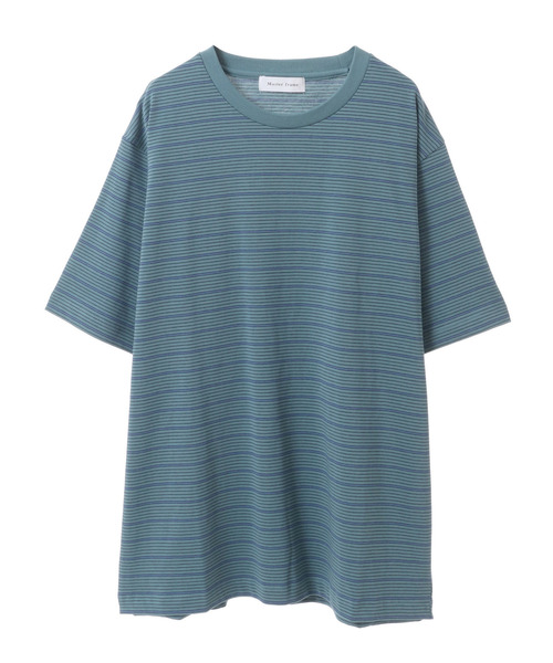 MASTER FRAME（マスターフレーム ）の「【MASTER FRAME】マルチボーダークルーネックTシャツ（Tシャツ/カットソー・メンズ・グレー×ホワイト/ミント/ネイビー・3/4）」の5枚目の写真