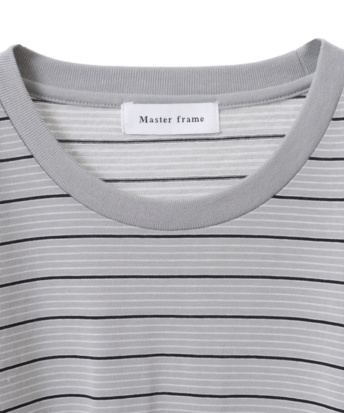 MASTER FRAME（マスターフレーム ）の「【MASTER FRAME】マルチボーダークルーネックTシャツ（Tシャツ/カットソー・メンズ・グレー×ホワイト/ミント/ネイビー・3/4）」の8枚目の写真