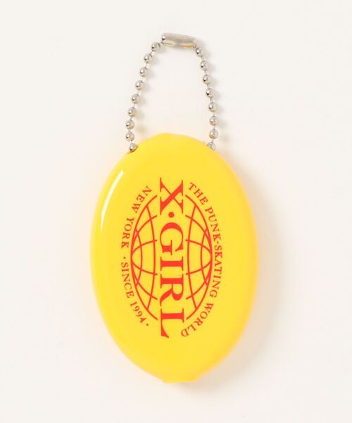 X-girl(エックスガール)の「【X-girl /エックスガール】 WORLD LOGO COIN CASE(コインケース・レディース・イエロー/ブラック/ブルー・FREE)」の1枚目の写真
