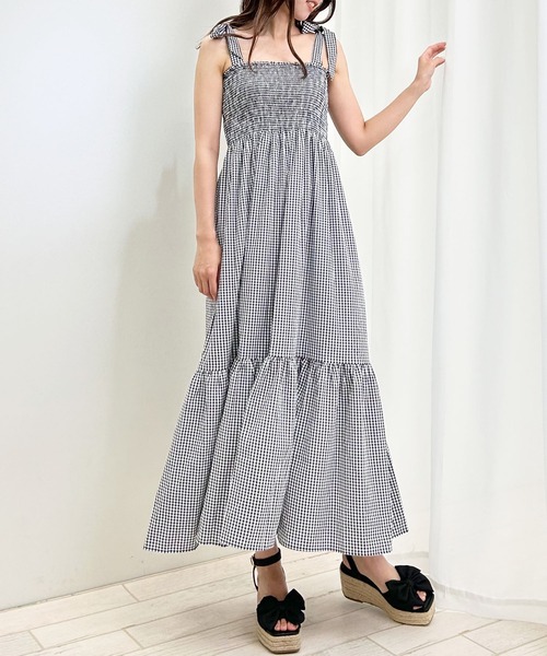 INGNI（イング）の「肩リボンぽこぽこシャーリングワンピース（ワンピース・レディース・ブラック系その他3/アイボリー/ブラック・M）」の21枚目の写真