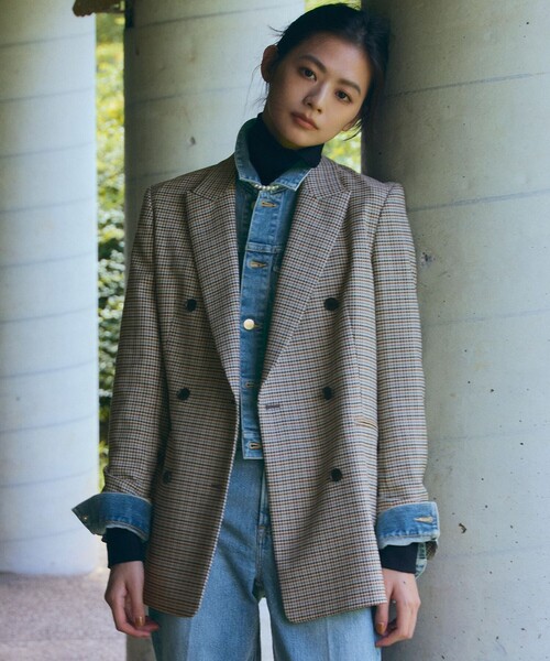 23区　ガンクラブチェック　ストレッチジャケット 23区 ガンクラブチェックストレッチ ジャケット （ブラック系3