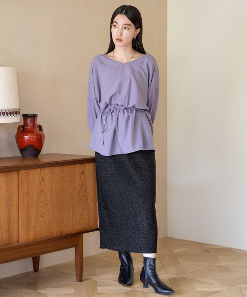 LOWRYS FARM（ローリーズファーム）の「クルミボタンカシュクールロングスリーブ  968600（シャツ/ブラウス・レディース・ホワイト/ブラック/パープル・FREE）」の16枚目の写真