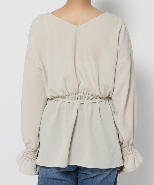 LOWRYS FARM（ローリーズファーム）の「クルミボタンカシュクールロングスリーブ  968600（シャツ/ブラウス・レディース・ホワイト/ブラック/パープル・FREE）」の4枚目の写真