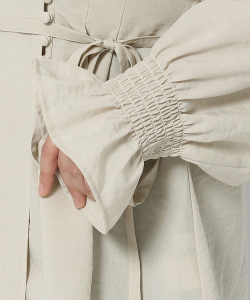 LOWRYS FARM（ローリーズファーム）の「クルミボタンカシュクールロングスリーブ  968600（シャツ/ブラウス・レディース・ホワイト/ブラック/パープル・FREE）」の9枚目の写真