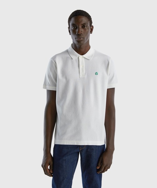 BENETTON (UNITED COLORS OF BENETTON)(ベネトンユナイテッドカラーズオブベネトン)の「ロゴ刺繍半袖ポロシャツ(ポロシャツ・メンズ・ネイビー/ブラック/ホワイト・LARGE/MEDIUM/SMALL/X-SMALL/X-LARGE)」の2枚目の写真