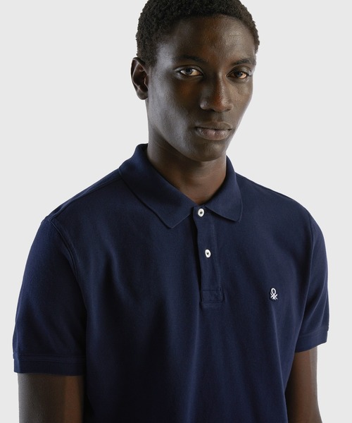 BENETTON (UNITED COLORS OF BENETTON)(ベネトンユナイテッドカラーズオブベネトン)の「ロゴ刺繍半袖ポロシャツ(ポロシャツ・メンズ・ネイビー/ブラック/ホワイト・LARGE/MEDIUM/SMALL/X-SMALL/X-LARGE)」の6枚目の写真