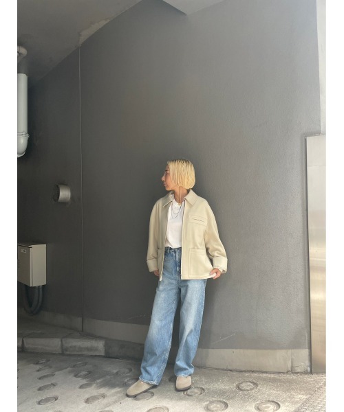 BLACK BY MOUSSY(ブラックバイマウジー)の「wool zip jacket(ウールジップジャケット)(その他アウター・レディース・ネイビー/アイボリー・FREE)」の10枚目の写真