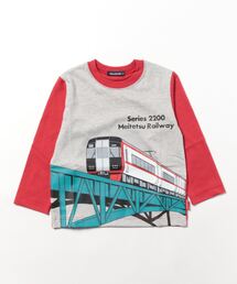 Moujonjon（ムージョンジョン）の「名鉄電車風景プリント長袖Tシャツ（Tシャツ/カットソー・キッズ）」