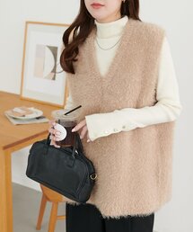 【新色追加/WEB限定】フェザーヤーンチュニックベスト