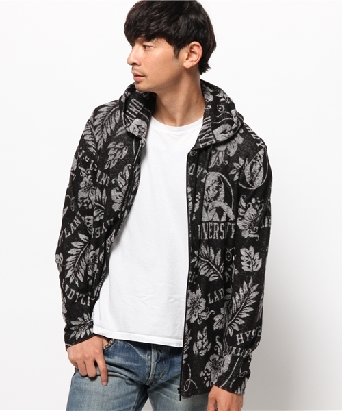 HYSTERIC GLAMOUR（ヒステリックグラマー）の「LADYLAND UNIV総柄ジャカ-ド PK（パーカー・メンズ・ピンク系その他/ネイビー/ブラック系その他・MEDIUM/LARGE/SMALL）」の10枚目の写真