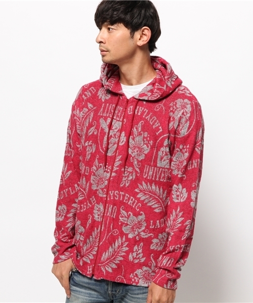 HYSTERIC GLAMOUR（ヒステリックグラマー）の「LADYLAND UNIV総柄ジャカ-ド PK（パーカー・メンズ・ピンク系その他/ネイビー/ブラック系その他・MEDIUM/LARGE/SMALL）」の15枚目の写真