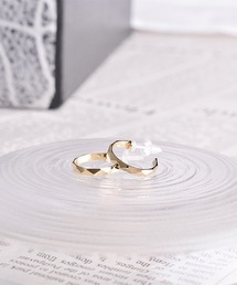 itam（アイタム）の「【itam】アイタム/ ダイヤカットセラミックポストフープピアス /金属アレルギー対応ピアス（ピアス（両耳用））」