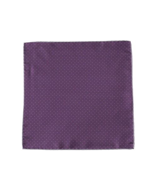 BEAMS F（ビームスエフ）の「PAOLO ALBIZZATI / シルク ドット柄 プリント チーフ（ハンカチ/ハンドタオル・メンズ・オレンジ系その他6/バイオレット/シルバー/ブラウン・ONE SIZE）」の2枚目の写真