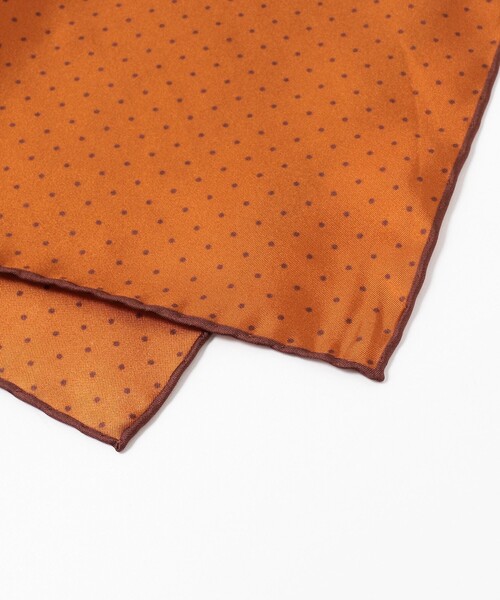 BEAMS F（ビームスエフ）の「PAOLO ALBIZZATI / シルク ドット柄 プリント チーフ（ハンカチ/ハンドタオル・メンズ・オレンジ系その他6/バイオレット/シルバー/ブラウン・ONE SIZE）」の6枚目の写真