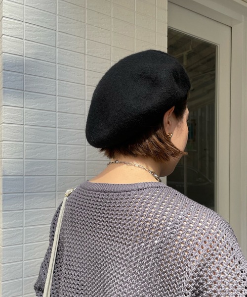 DouDou（ドゥドゥ）の「【WEB限定】 バスクベレー（ハンチング/ベレー帽・レディース・アイボリー/ブラック/ライトグレー・FREE）」の9枚目の写真