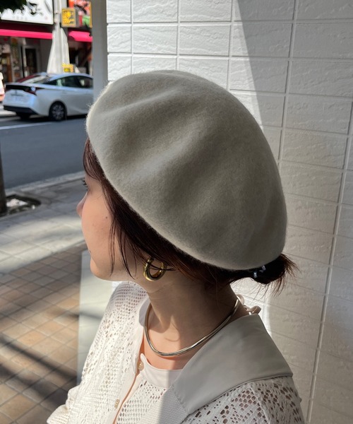 DouDou（ドゥドゥ）の「【WEB限定】 バスクベレー（ハンチング/ベレー帽・レディース・アイボリー/ブラック/ライトグレー・FREE）」の11枚目の写真