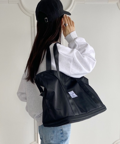 wears（ウェアーズ）の「【大容量】2段階拡張トラベルバッグ（ボストンバッグ・レディース・ブラック/グレー・FREE）」の12枚目の写真