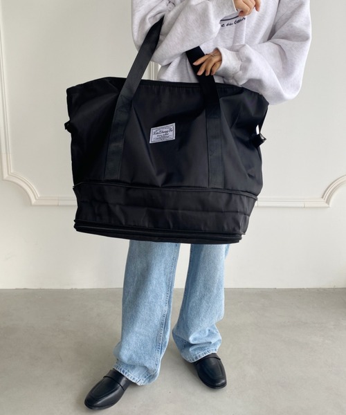 wears（ウェアーズ）の「【大容量】2段階拡張トラベルバッグ（ボストンバッグ・レディース・ブラック/グレー・FREE）」の19枚目の写真