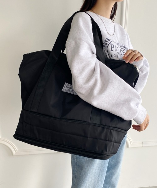 wears（ウェアーズ）の「【大容量】2段階拡張トラベルバッグ（ボストンバッグ・レディース・ブラック/グレー・FREE）」の16枚目の写真