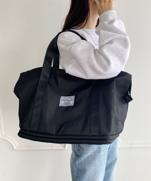 wears（ウェアーズ）の「【大容量】2段階拡張トラベルバッグ（ボストンバッグ・レディース・ブラック/グレー・FREE）」の9枚目の写真