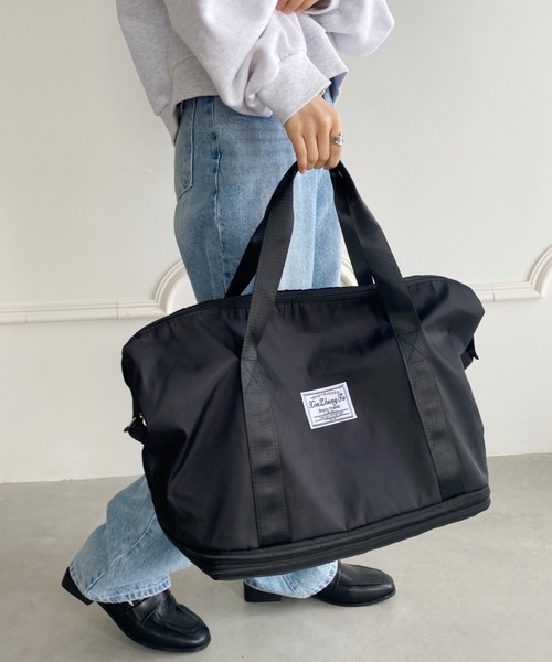wears（ウェアーズ）の「【大容量】2段階拡張トラベルバッグ（ボストンバッグ・レディース・ブラック/グレー・FREE）」の13枚目の写真