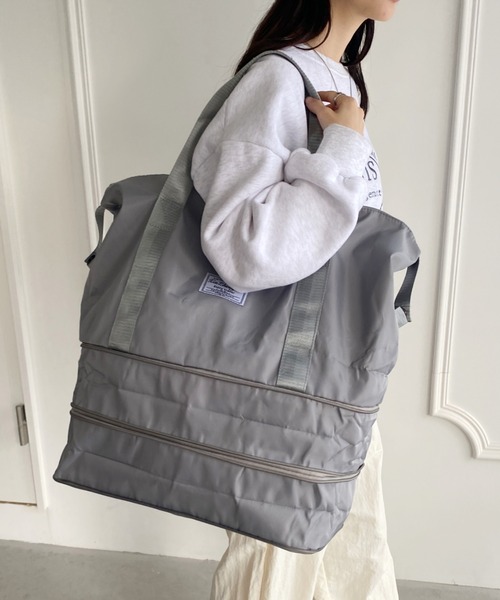 wears（ウェアーズ）の「【大容量】2段階拡張トラベルバッグ（ボストンバッグ・レディース・ブラック/グレー・FREE）」の5枚目の写真