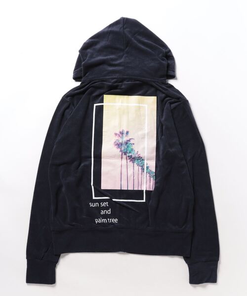 sunny branch（サニーブランチ）の「パイル　 プリントジップパーカー（スウェット・レディース・ブラック/ネイビー・MEDIUM/LARGE）」の3枚目の写真