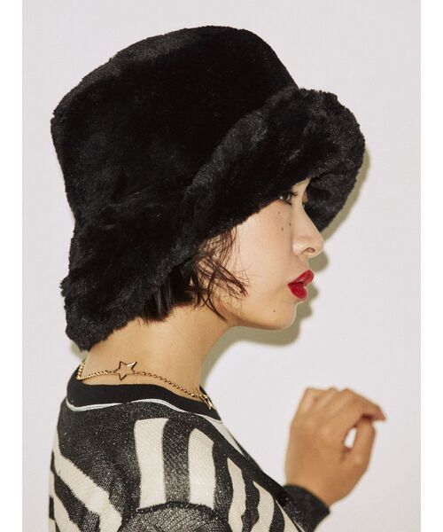 jouetie（ジュエティ）の「ファーバケットハット（ハット・レディース・ブラック/ブラウン・FREE）」の3枚目の写真