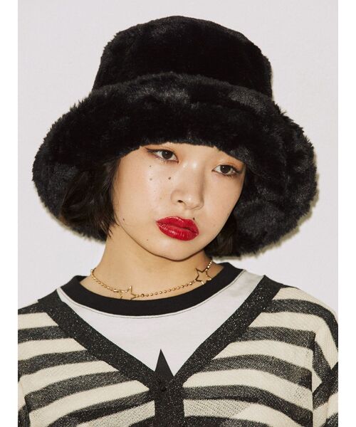 jouetie（ジュエティ）の「ファーバケットハット（ハット・レディース・ブラック/ブラウン・FREE）」の4枚目の写真