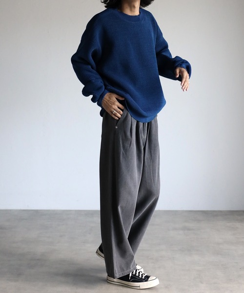 セール】ルーズ スポンジ クルーネック ニット <ユニセックス>（ニット